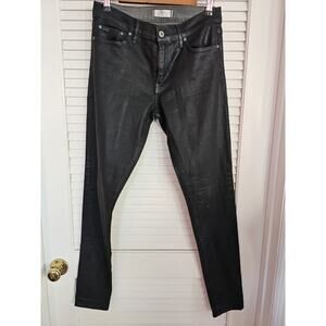 Principle Denim Innovators Black Leather Look Jeans Womens 30 Dreamer‎ Skinny